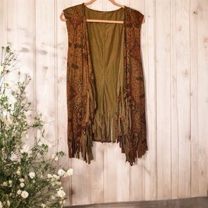 Bohemian Paisley Fringe Vest
